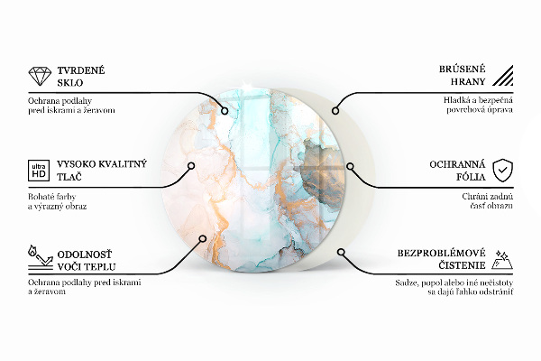 Base de vidro em quarto de círculo para lareira Buquê de flores em detalhe