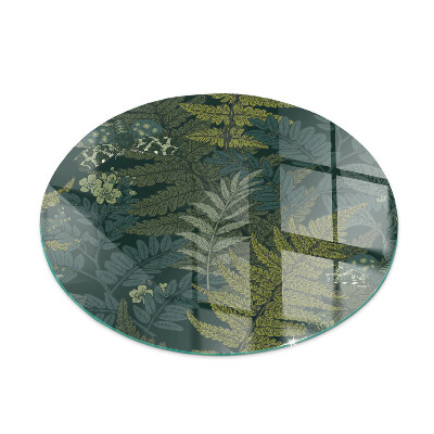 Base de vidro quadrada para lareira Motivos vegetais com borboletas