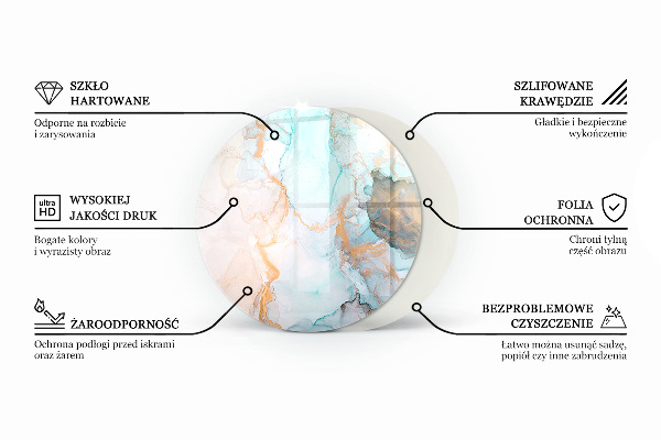Base de vidro quadrada para lareira Padrão de pedra com partículas