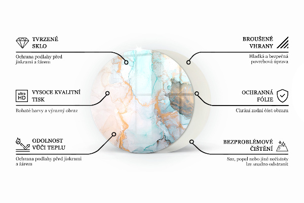 Base de vidro quadrada para lareira Cor do mar