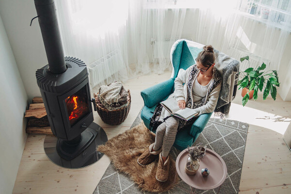 Base de vidro em quarto de círculo para lareira Cor Castanho-acinzentado