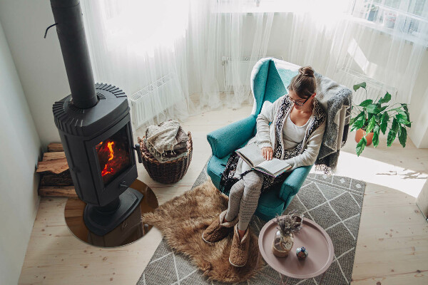 Base de vidro quadrada para lareira Cor marrom