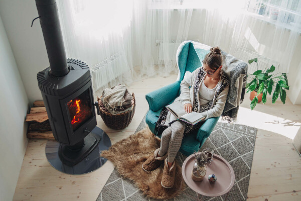 Base de vidro em quarto de círculo para lareira Cor Azul escuro