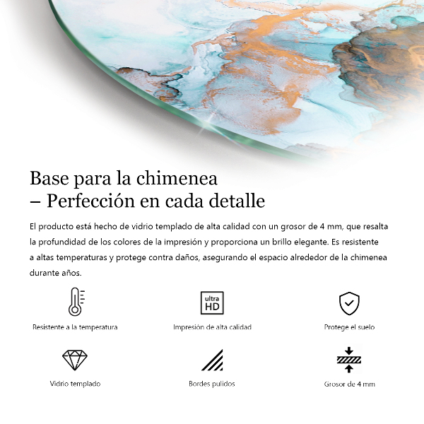 Base de vidro quadrada para lareira Cor cinza