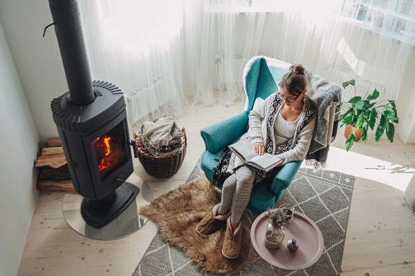 Base de vidro em quarto de círculo para lareira Cor bege
