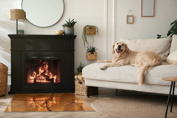 Base de vidro para lareira Veios da madeira em corte transversal