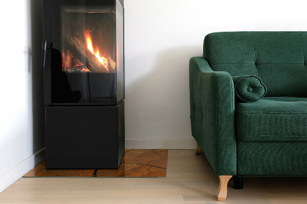 Base de vidro para lareira Veios da madeira em corte transversal