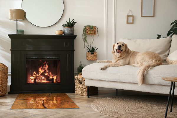 Base de vidro para lareira Veios da madeira em corte transversal