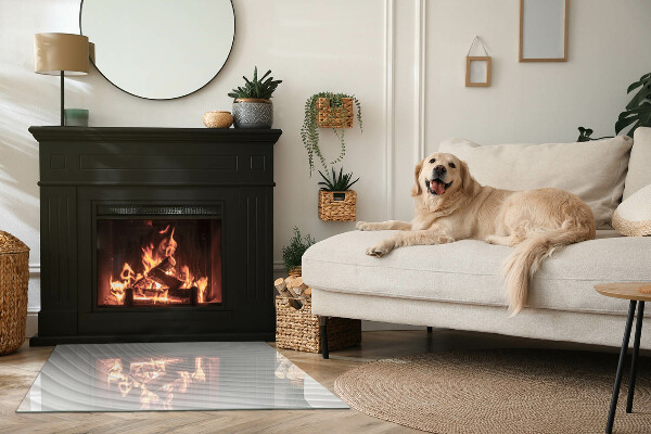 Base de vidro para lareira Ondas de linhas delicadas