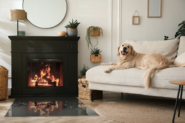 Base de vidro temperado para lareira Nuvem abstrata de sólidos