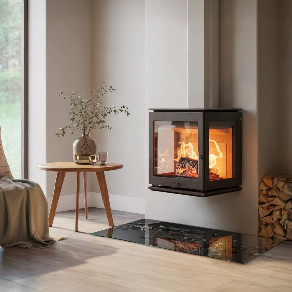 Base de vidro temperado para lareira Nuvem abstrata de sólidos