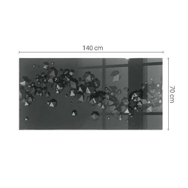 Base de vidro temperado para lareira Nuvem abstrata de sólidos