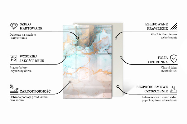 Base de vidro temperado para lareira Nuvem abstrata de sólidos