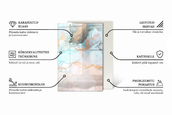 Base de vidro temperado para lareira Nuvem abstrata de sólidos