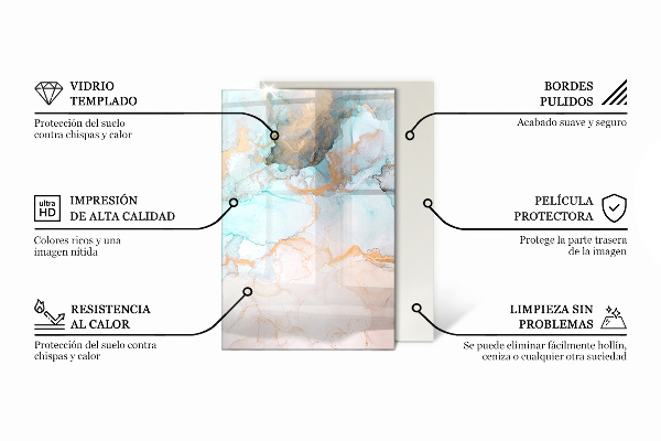 Base de vidro temperado para lareira Nuvem abstrata de sólidos
