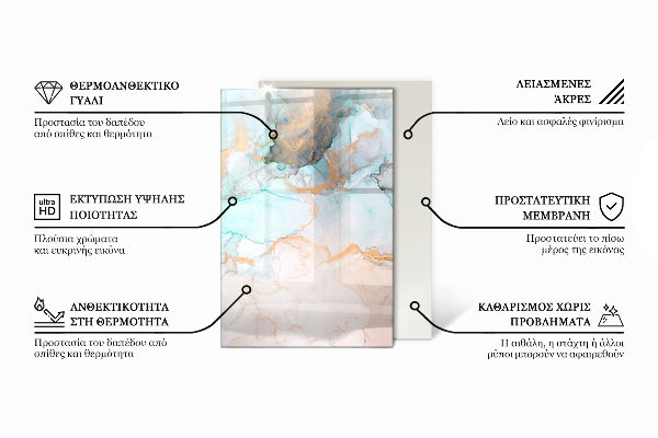 Base de vidro temperado para lareira Nuvem abstrata de sólidos