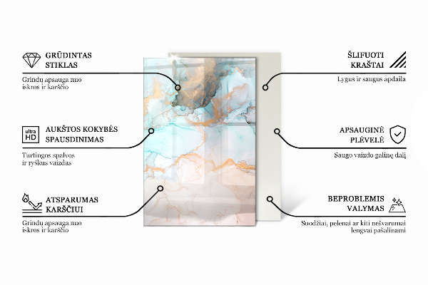 Base de vidro temperado para lareira Nuvem abstrata de sólidos