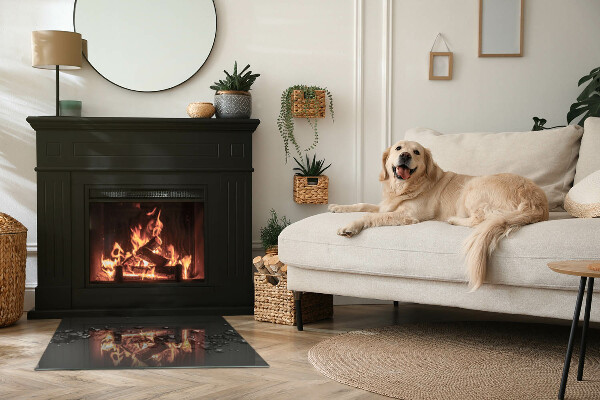 Base de vidro temperado para lareira Nuvem abstrata de sólidos