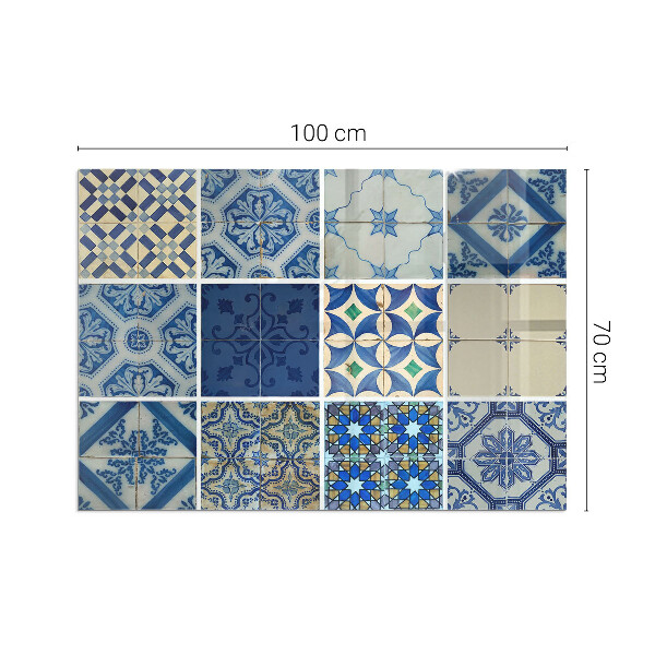 Base de vidro temperado para lareira Padrões de azulejos de cerâmica