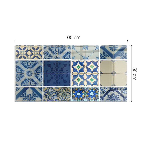 Base de vidro temperado para lareira Padrões de azulejos de cerâmica