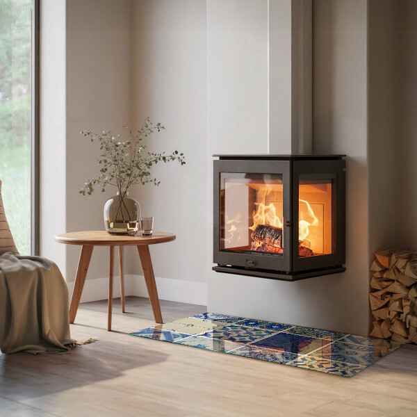 Base de vidro temperado para lareira Padrões de azulejos de cerâmica