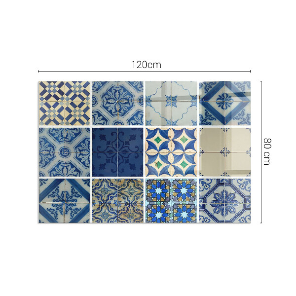 Base de vidro temperado para lareira Padrões de azulejos de cerâmica