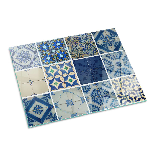 Base de vidro temperado para lareira Padrões de azulejos de cerâmica