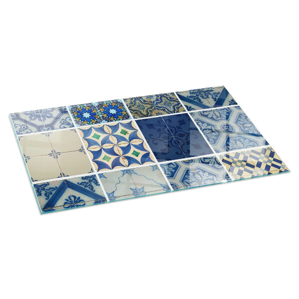 Base de vidro temperado para lareira Padrões de azulejos de cerâmica