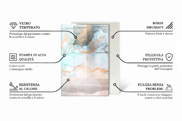 Base de vidro temperado para lareira Padrões de azulejos de cerâmica