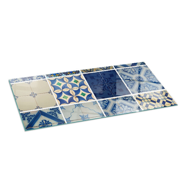 Base de vidro temperado para lareira Padrões de azulejos de cerâmica