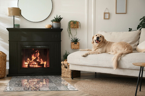 Base de vidro para lareira Padrões de azulejos decorativos