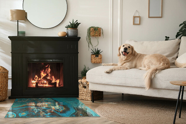 Base de vidro temperado para lareira Padrão orgânico abstrato