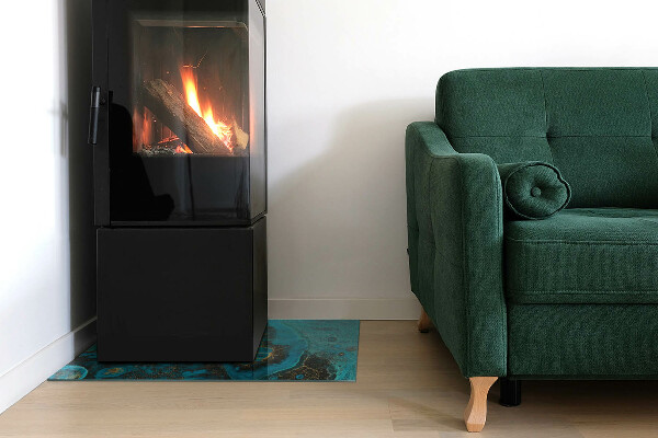 Base de vidro temperado para lareira Padrão orgânico abstrato