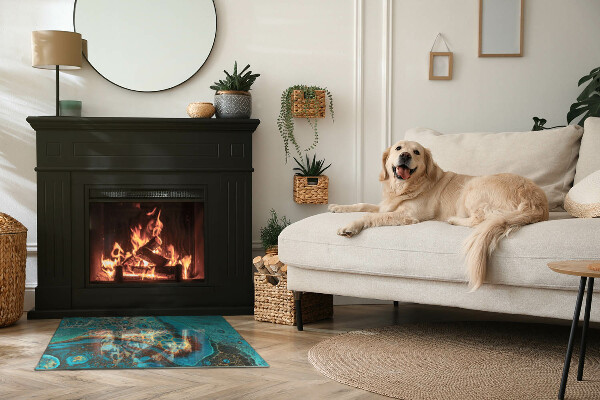 Base de vidro temperado para lareira Padrão orgânico abstrato