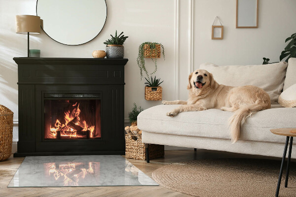 Base de vidro temperado para lareira Padrão de estrutura de mármore