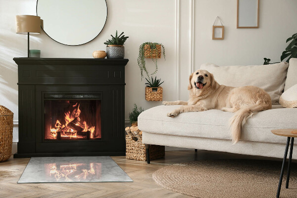 Base de vidro temperado para lareira Padrão de estrutura de mármore