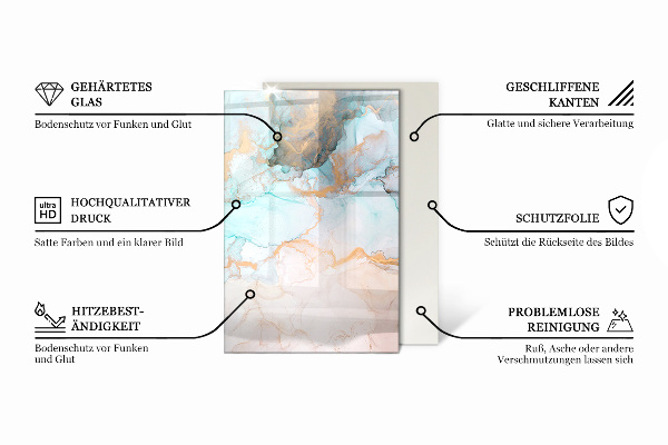 Base de vidro para lareira Padrão de pedra natural