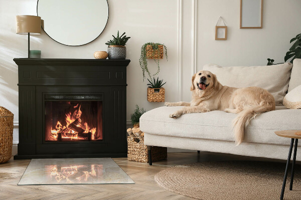 Base de vidro para lareira Padrão de pedra natural