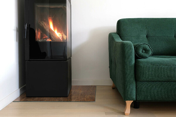 Base de vidro temperado para lareira Textura de ferrugem em metal