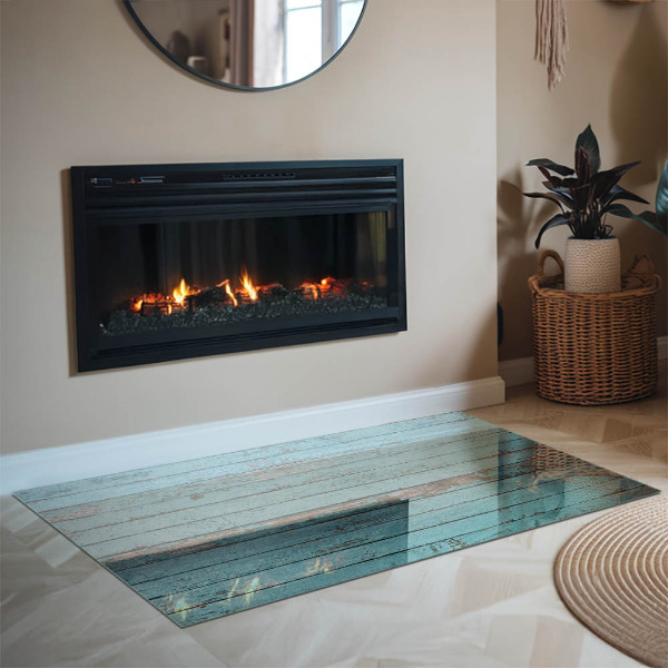 Base de vidro para lareira Tábuas em estilo rústico