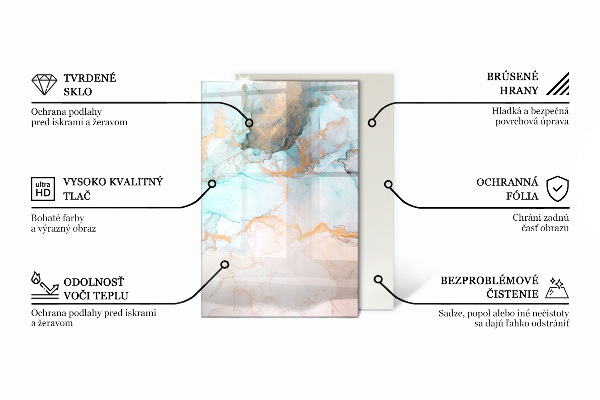 Base de vidro temperado para lareira Padrão de mosaico decorativo