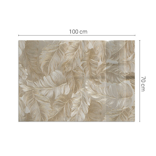 Base de vidro temperado para lareira Folhas em padrões sutis