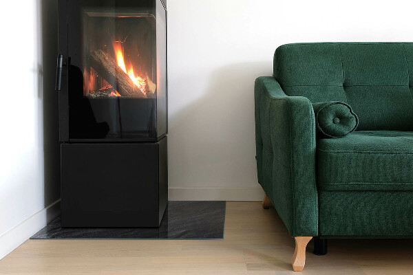 Base de vidro para lareira textura da superfície da pedra