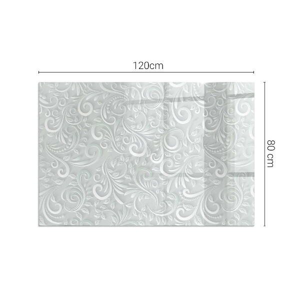 Base de vidro para lareira Padrão de planta elegante