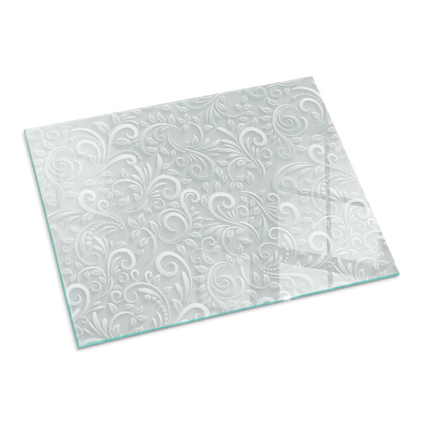 Base de vidro para lareira Padrão de planta elegante