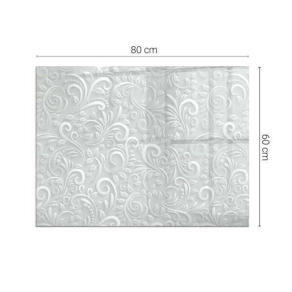 Base de vidro para lareira Padrão de planta elegante