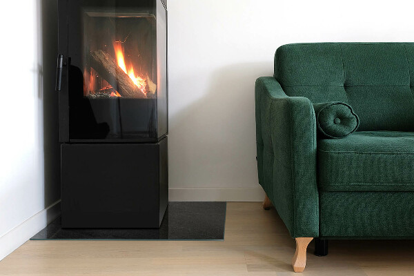 Base de vidro para lareira textura da superfície da pedra