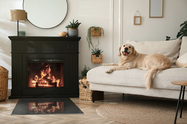 Base de vidro para lareira textura da superfície da pedra