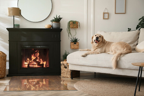 Base de vidro para lareira Textura de ferrugem no fundo