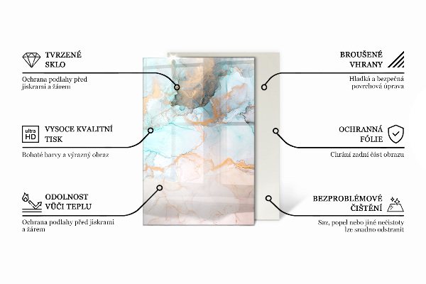Base de vidro temperado para lareira Padrão de textura abstrato